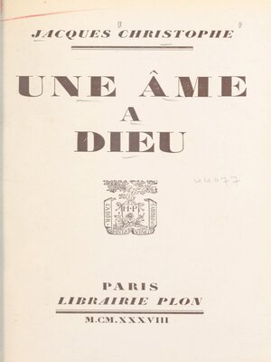 cover image of Une âme à Dieu